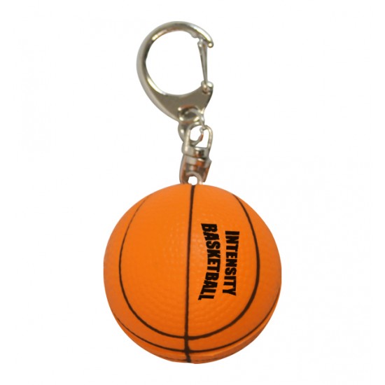 Custom Logo Basketball shaped key chain stress reliever.