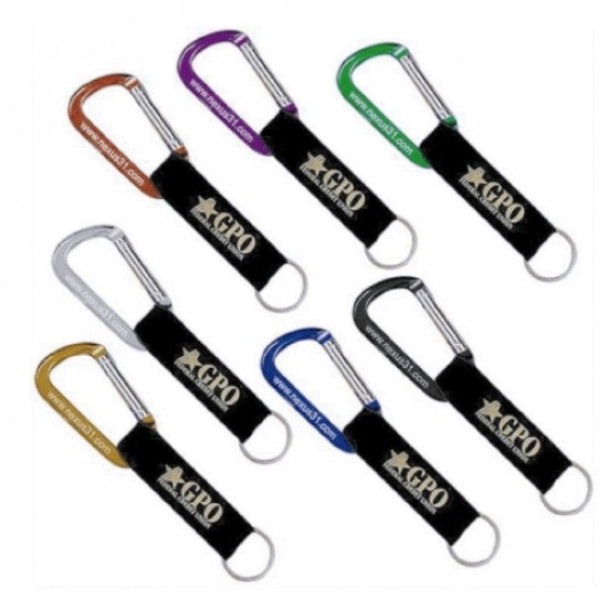 Custom Logo Utility Ring Carabiner w/ Strap