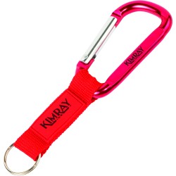Custom Logo Key Tag Carabiner w/Strap & Raised Rubber Patch