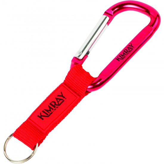 Custom Logo Key Tag Carabiner w/Strap & Raised Rubber Patch