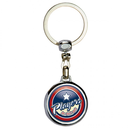 Custom Logo Round Die Cast Metal Domed Key Tag