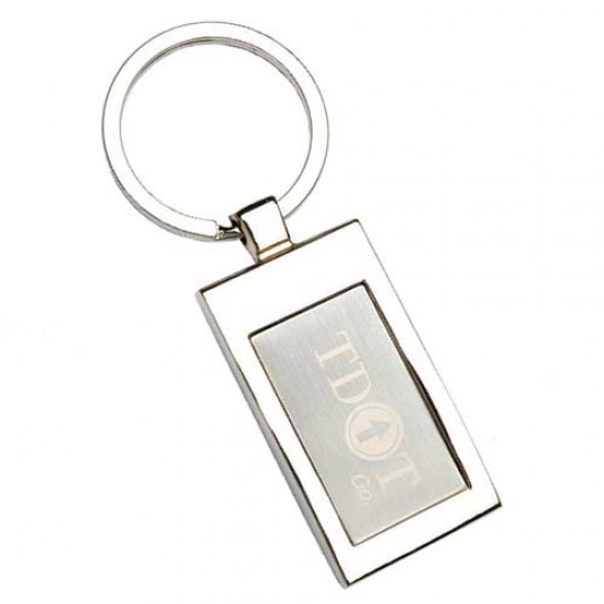 Custom Logo Rectangle Chrome Collection Keychain