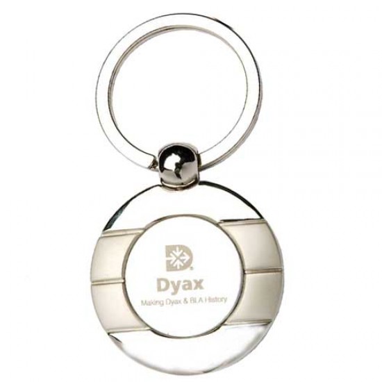 Custom Logo Round Chrome Collection Keychain