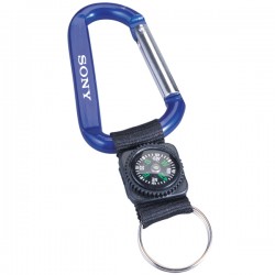 Custom Logo Carabineer w/ Decorative Compass Custom Logo Carabineer w/ Decorative Compass