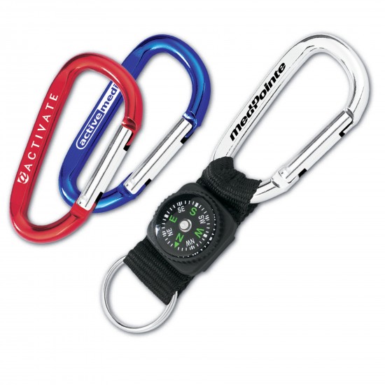 Custom Logo 6 Cm Mini Carabiner w/ Compass