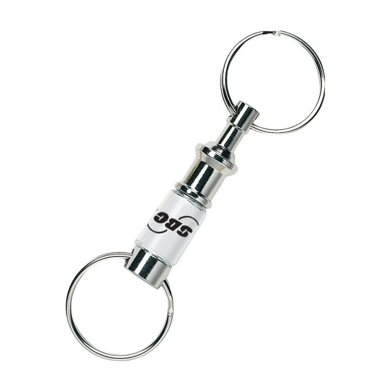 Custom Logo Silvertone Pull Apart Key Tag