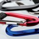 Custom Logo 70mm Carabiner w/ Web Strap & Split Ring