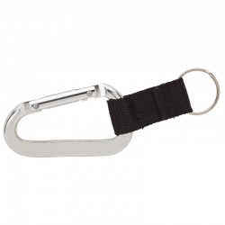 Custom Logo 70mm Carabiner w/ Web Strap & Split Ring Custom Logo 70mm Carabiner w/ Web Strap & Split Ring