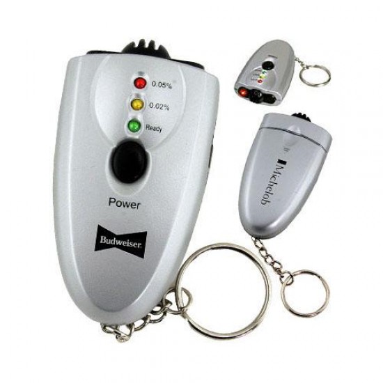 Custom Logo Key Ring Alcohol Breath Tester w/Flashlight