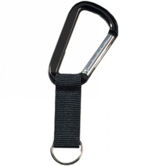 Custom Logo 80 mm All Purpose Carabiner w/ Black Strap