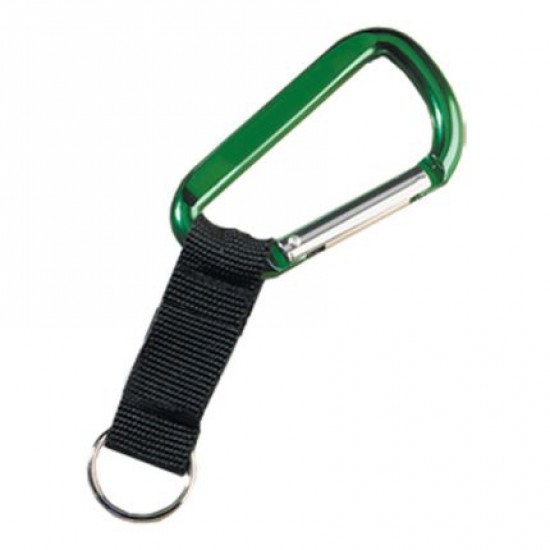 Custom Logo 80 mm All Purpose Carabiner w/ Black Strap