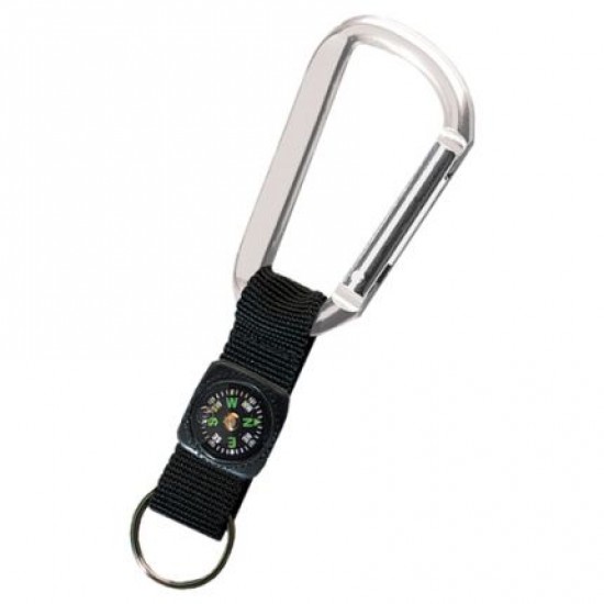 Custom Logo 80 mm All Purpose Carabiner w/ Black Strap