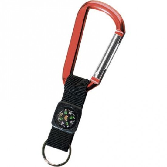 Custom Logo 80 mm All Purpose Carabiner w/ Black Strap