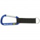 Custom Logo Carabiner Keytag w/ Black Nylon Strap