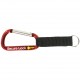 Custom Logo Carabiner Keytag w/ Black Nylon Strap