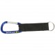 Custom Logo Small Carabiner Keytag w/ Black Nylon Strap